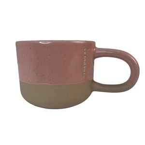 Starbucks 2018 2 Tone Coffee Mug Pink Orange Speckle Glaze Long Handle‎ Cup